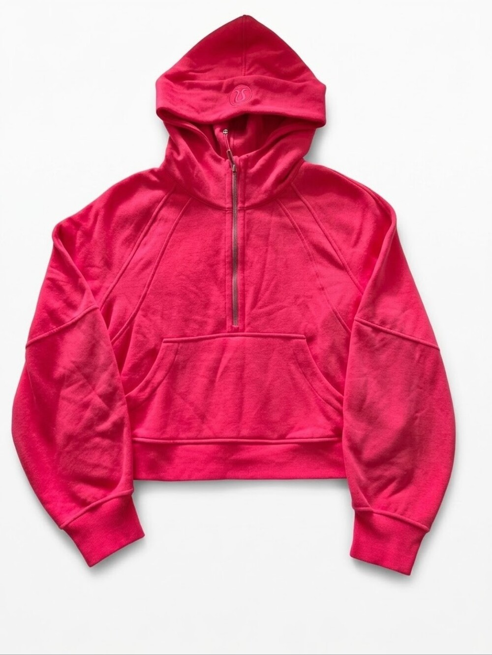 NWOT Lululemon Scuba Oversized Half-Zip Hoodie Bright Pink M/L